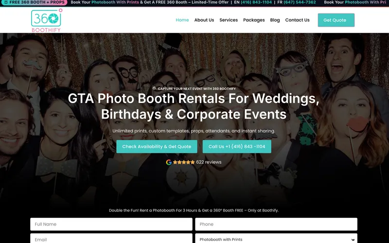 Screenshot of Boothify website